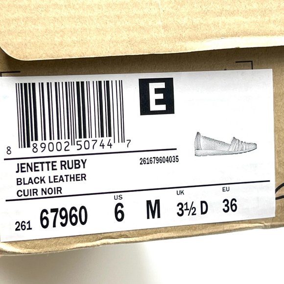 Clarks Womens Jenette Ruby Black Leather Slip On‎ Comfort Flats Loafers Shoes 6M - Picture 12 of 12